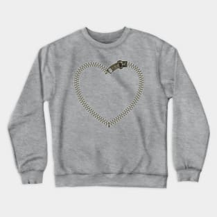 Zipper Heart Crewneck Sweatshirt